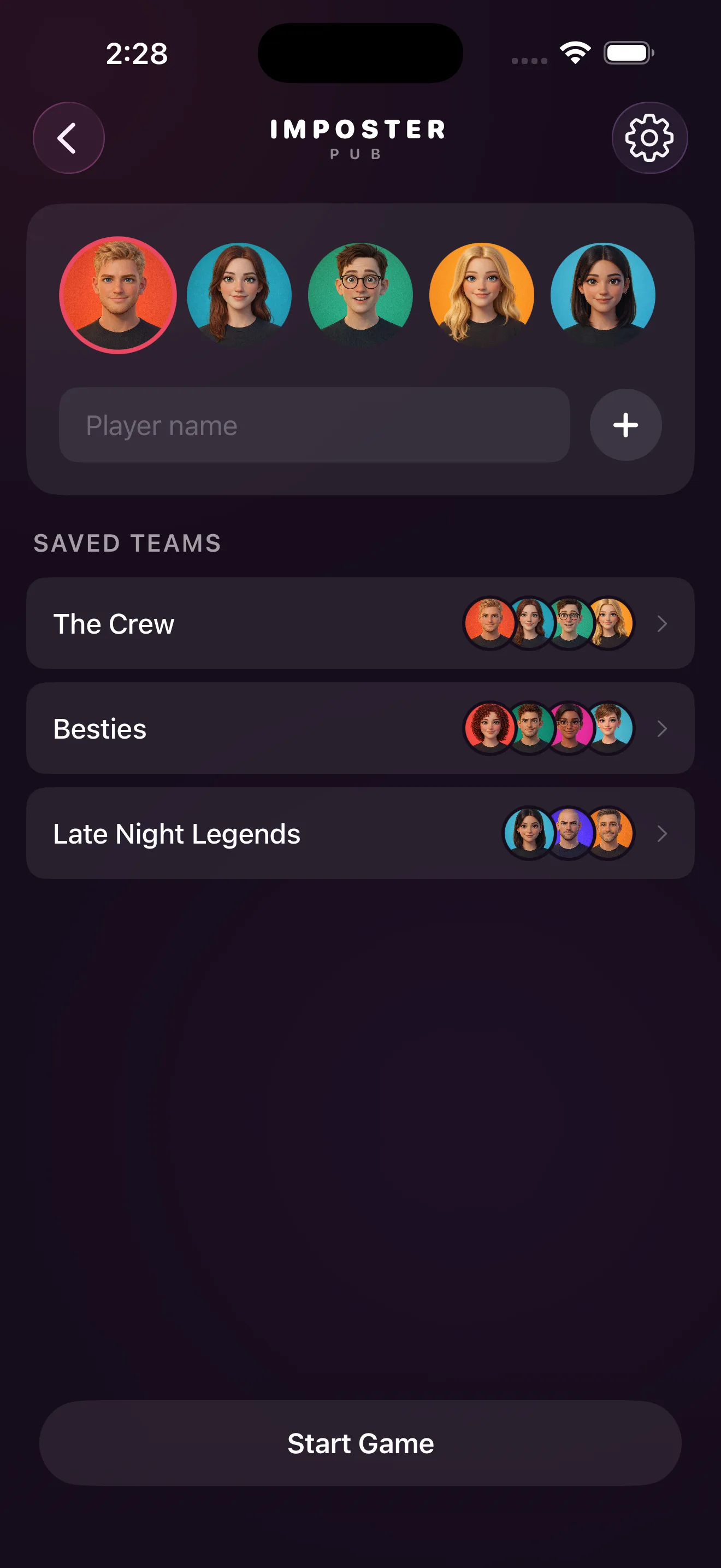 Spy Game app screenshot