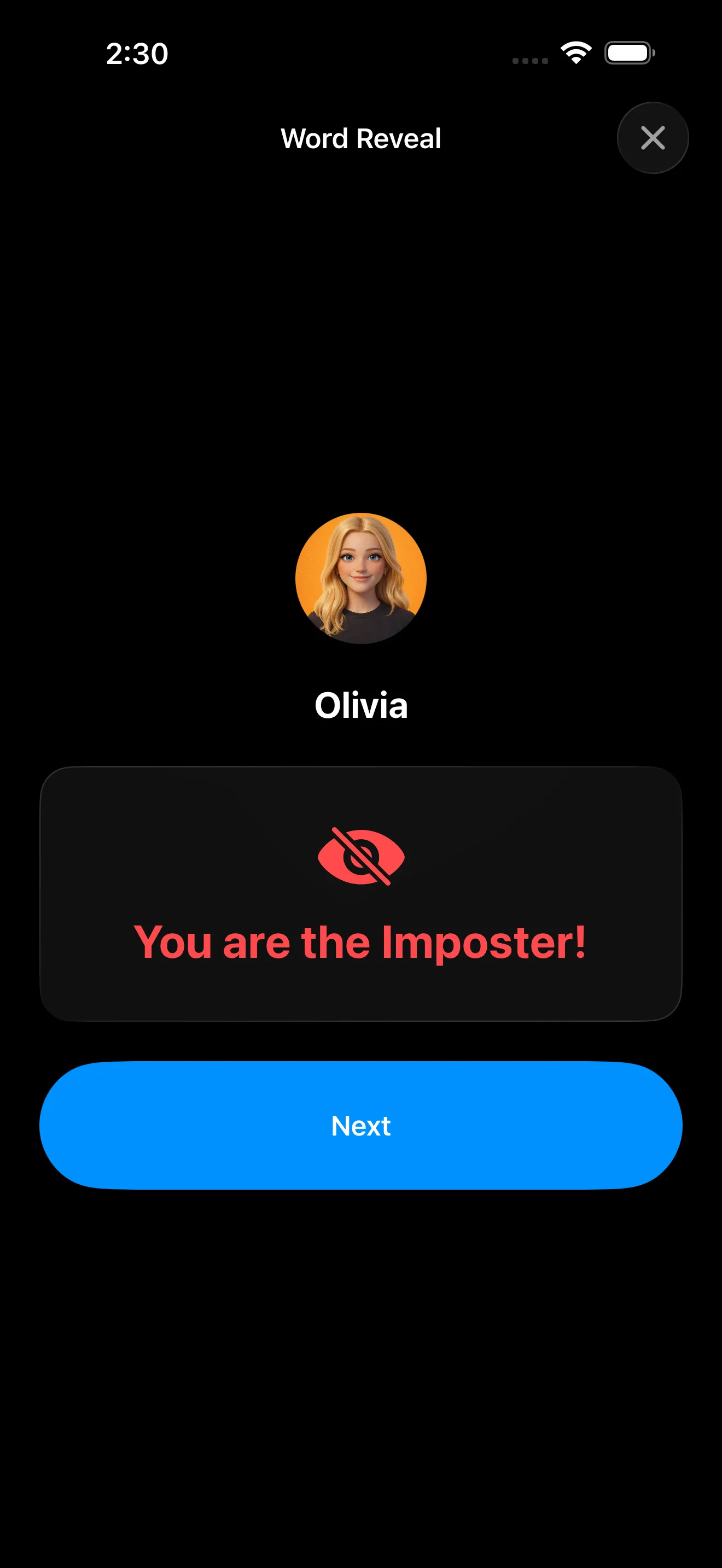 Spy Game app screenshot